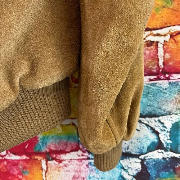 Vintage Studio 33 Leather Acrylic Pile Lined Hooded Coat Western Size XL - Picture 7 of 7